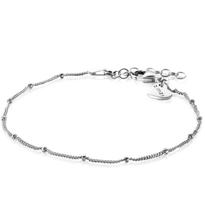 Zinzi ZIA2181 zilveren armband met bolletjes en gourmet schakels 1.7 mm breed - Lengte 17-20 cm