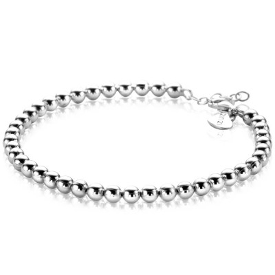 Zinzi ZIA2659 zilveren schakelarmband met glanzende bolletjes 4 mm breed - Lengte 18-20 cm
