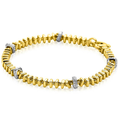 zinzi-zia2678y-gold-plated-armband-met-vierkante-schakels-en-zirkonia-s-6-mm-breed-lengte-19-cm