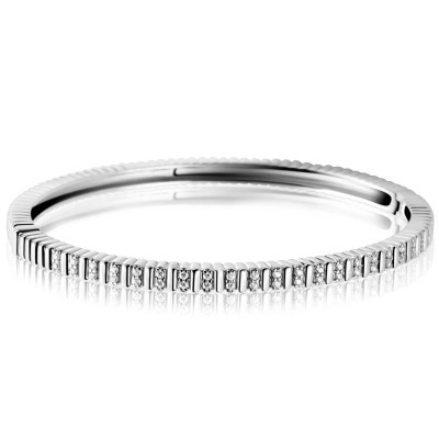 Zinzi ZIA2686 zilveren bangle met transparante zirkonia's 4 mm breed - Diameter 60 mm