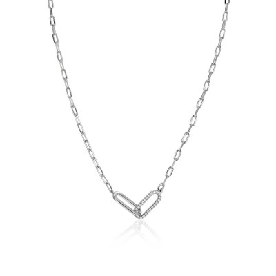 zinzi-zic2690-ketting-met-papercliphanger-en-zirkonia-6-6-mm-breed-lengte-40-45-cm