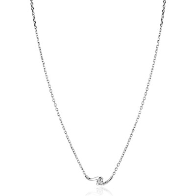 Zinzi ZIC2766 zilveren ketting met hanger en zirkonia 5.3 mm breed - Lengte 42-45 cm