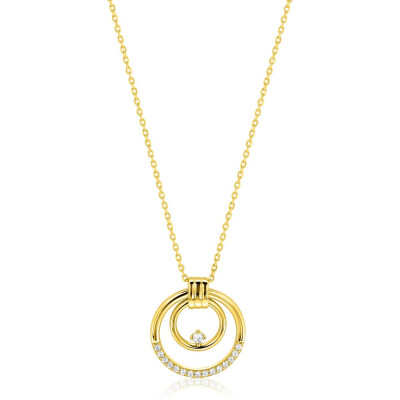 zinzi-zic2819-goudkleurige-ketting-met-dubbele-cirkels-en-zirkonia-24-mm-breed-lengte-42-45-cm