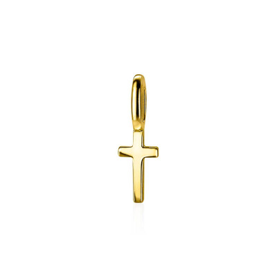 Zinzi ZIH2082G kruisvormige gold plated hanger glanzend 4.5 mm breed - Hoogte 14 mm