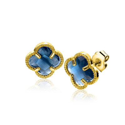 zinzi-zio2662db-gold-plated-klavervormige-oorbellen-met-blauwe-stenen-diameter-9-mm