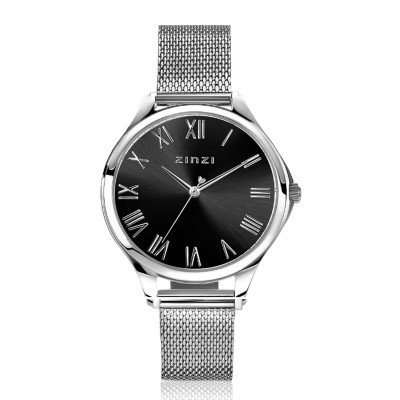 zinzi-ziw1101m-zilverkleurig-stalen-horloge-met-zwarte-wijzerplaat-en-mesh-band-o-34-mm