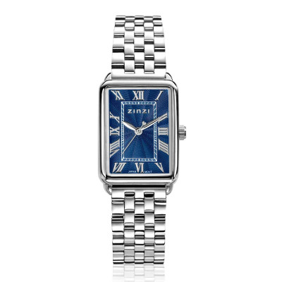 zinzi-ziw1955-zilverkleurig-stalen-horloge-met-blauwe-rechthoekige-wijzerplaat-o-28-mm