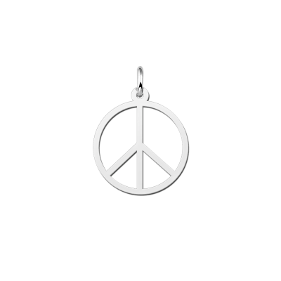 Zilveren peace teken hanger 