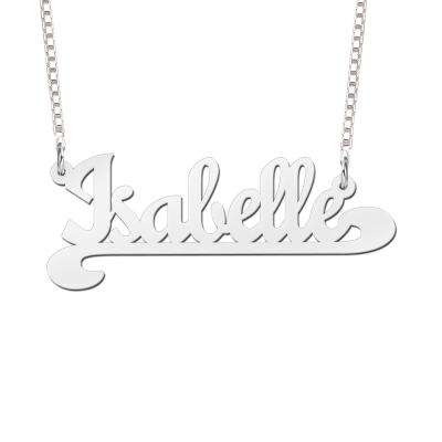 Naam ketting van zilver voorbeeld Isabelle