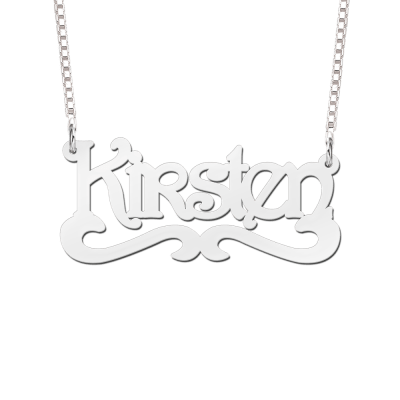 Naam ketting van zilver voorbeeld Kirsten