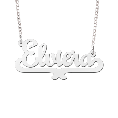 Naam ketting zilver voorbeeld Elviera