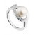 Zilveren elegante parel ring