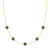 14-karaat-gouden-collier-met-vijf-rondjes-van-goud-en-groene-malachiet-lengte-43-45-cm