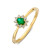 14-karaat-gouden-halo-ring-met-groene-smaragd-en-0-11-crt-diamant-7-5-mm-breed