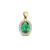 gouden-ovale-hanger-met-groene-en-transparante-zirkoniastenen-7-mm-x-13-mm