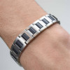 boccia-titanium-0334-01-heren-schakelarmband-zilverkleurig-met-zwart-lengte-21-cm