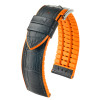 hirsch-andy-0927628050-2-horlogeband-met-zwart-krokopatroon-en-oranje-details-breedte-18-22-mm