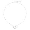 glow-102-0694-45-zilveren-ketting-met-hanger-dubbele-cirkels-15-mm-lengte-42-5-45-cm