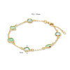 glow-104-8623-19-armband-met-steen-gold-plated-groen-zirkonia-s-glanzende-schakels-7-mm-breed-lengte-17-5-19-cm