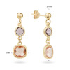 glow-106862900-gold-plated-oorhangers-met-ronde-paarse-en-vierkante-roze-steen-9-mm-breed-hoogte-30-mm