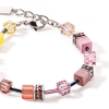 coeur-de-lion-geocube-iconic-multicolor-vintage-armband-2838-30-0847-pastel-geel-en-roze-zilverkleurig