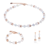 coeur-de-lion-3018-10-1425-rosegoudkleurige-ketting-geocube-iconic-nature-met-witte-stenen-lengte-42-48-cm
