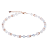 coeur-de-lion-3018-10-1425-rosegoudkleurige-ketting-geocube-iconic-nature-met-witte-stenen-lengte-42-48-cm