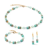 coeur-de-lion-geocube-ketting-iconic-mono-4020-10-0533-goudkleurig-met-groen/variant/lengte-42-48-cm