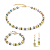 coeur-de-lion-geocube-ketting-iconic-mono-4020-10-0900-goudkleurig-met-olijfgroen-lengte-42-48-cm