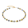coeur-de-lion-geocube-ketting-iconic-mono-4020-10-0900-goudkleurig-met-olijfgroen-lengte-42-48-cm