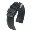 hirsch-accent-40478850-2-zwarte-horlogeband-met-rubberen-ruit-patroon-aanzetmaat-20-24-mm
