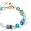 coeur-de-lion-geocube-armband-4905-30-0506-iconic-precious-goudkleurig-met-groen-en-turquoise