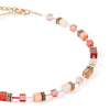 coeur-de-lion-geocube-ketting-iconic-precious-4905-10-0310-goudkleurig-met-rood-en-beige