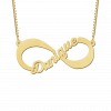Gouden infinity ketting met uitgesneden naam