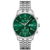 boss-associate-hb1513975-herenhorloge-van-staal-zilverkleurig-met-groene-wijzerplaat-chronograaf-o-42-mm