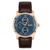 boss-principle-hb1514273-herenhorloge-van-leer-en-staal-met-blauwe-wijzerplaat-en-rosekleurige-kast