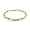 14-karaat-gouden-armband-met-glanzende-en-matte-paperclip-schakels-lengte-19-cm