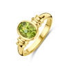 14-karaat-gouden-ring-met-groene-peridoot-en-ribbels-9-mm-breed
