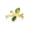 14-karaat-gouden-ring-met-organische-vormen-en-groene-toermalijn-peridoot-en-diamant
