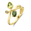 14-karaat-gouden-ring-met-organische-vormen-en-groene-toermalijn-peridoot-en-diamant