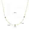 gouden-glanzende-ketting-met-blauwe-en-groene-kwartsiet-hangers-4-mm-lengte-45-cm