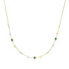 gouden-glanzende-ketting-met-blauwe-en-groene-kwartsiet-hangers-4-mm-lengte-45-cm