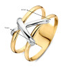 moderne-14-karaat-gouden-ring-met-witgouden-kruis