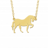 Gouden paard hanger aan ketting
