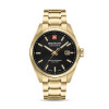 swiss-military-hanowa-pioneer-smwgh0004110-quartz-horloge-van-goudkleurig-staal-met-zwarte-wijzerplaat-o-40-mm