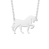 Zilveren paard hanger aan ketting