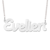Zilveren naam ketting voorbeeld Evelien