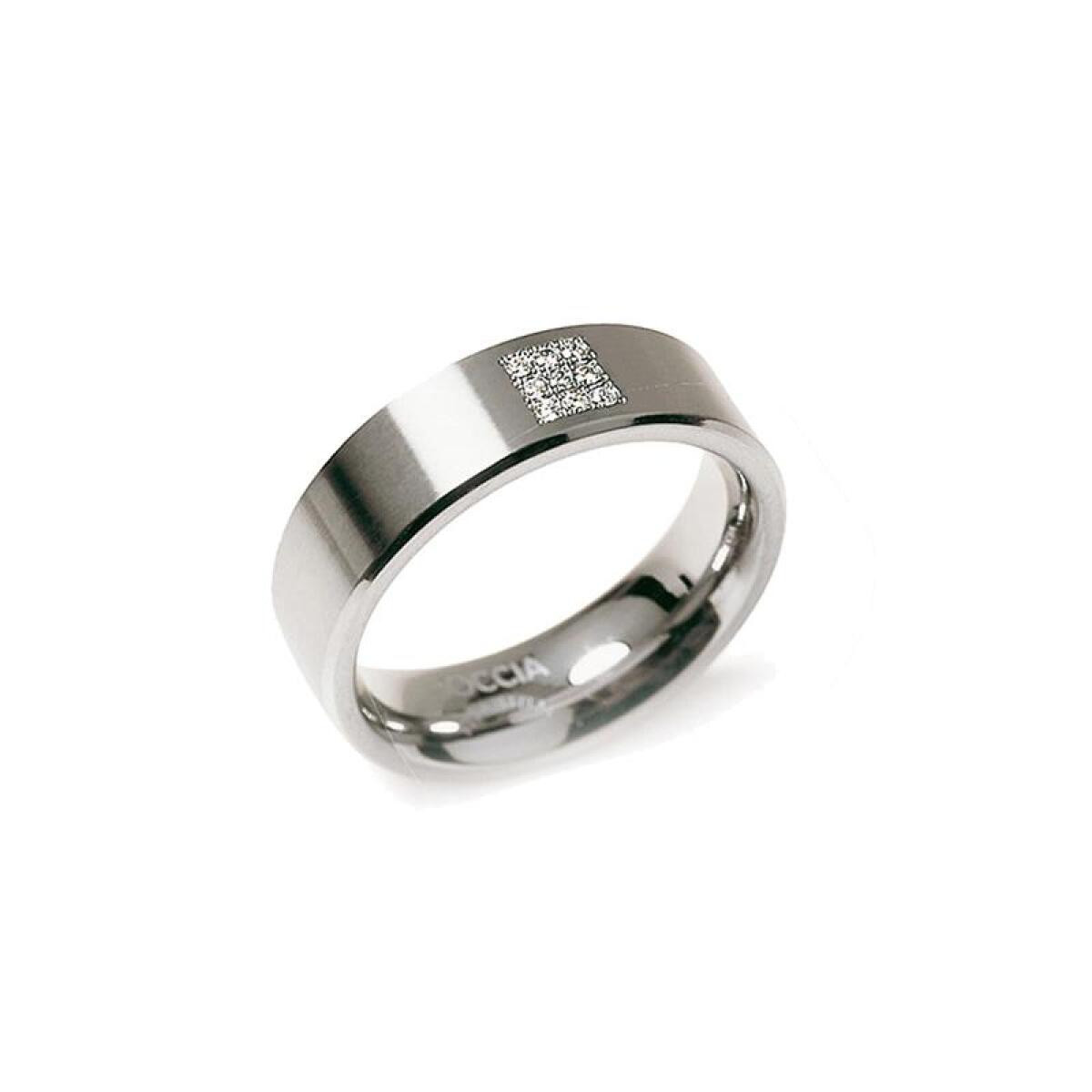 Boccia Titanium 0101-13/48 zilverkleurige ring met diamant 0.45 crt 6 mm breed