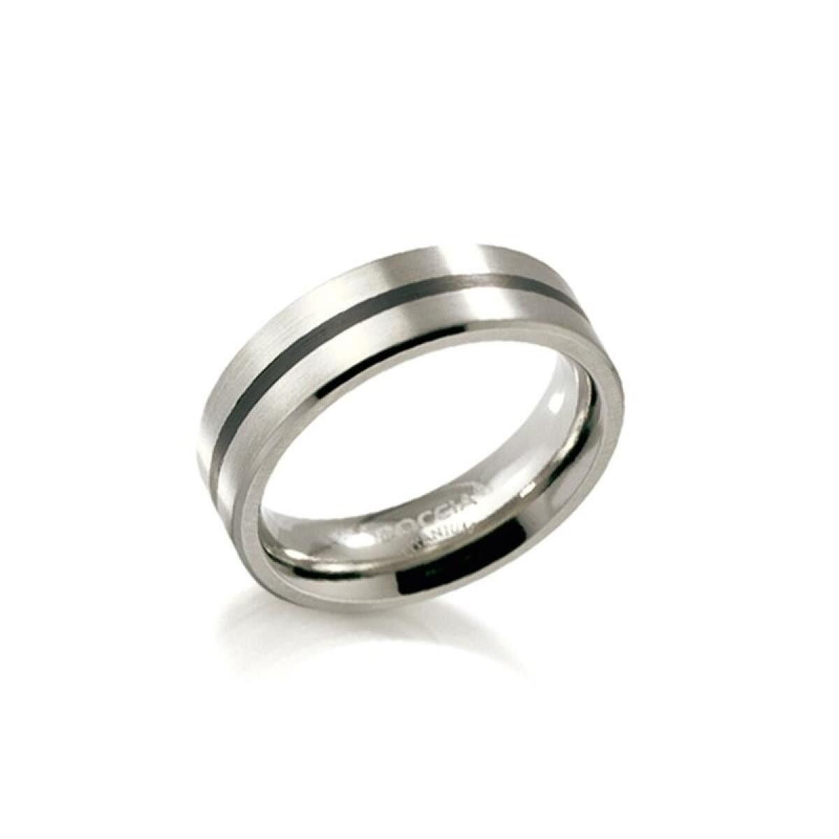 Boccia Titanium 0101-14 zilverkleurige ring met donkere streep 6 mm breed