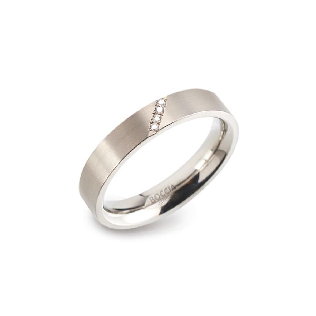 Boccia Titanium 0121-07 zilverkleurige ring met diamant 0.02 crt 4 mm breed